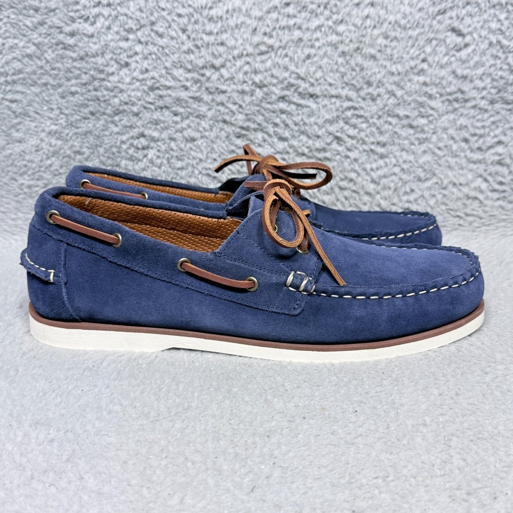 Allen Edmonds Force 10 Mens Size 9.5 Boat Shoes Murano Blue Suede Comfort